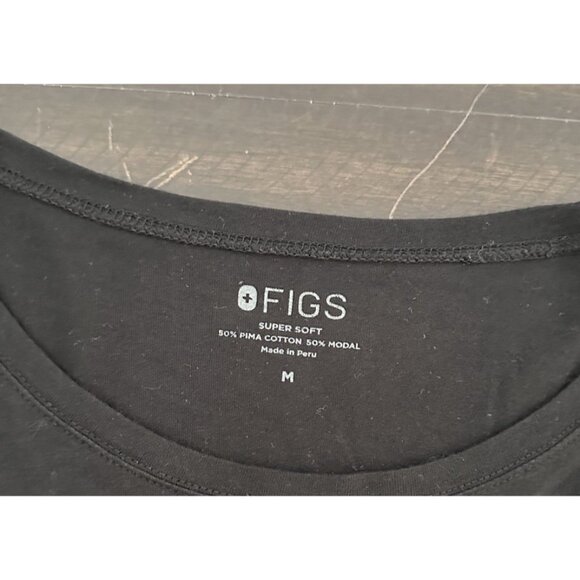 Figs Super Soft Long Sleeve Shirt Size Medium Black Scrub Undershirt - Picture 3 of 3